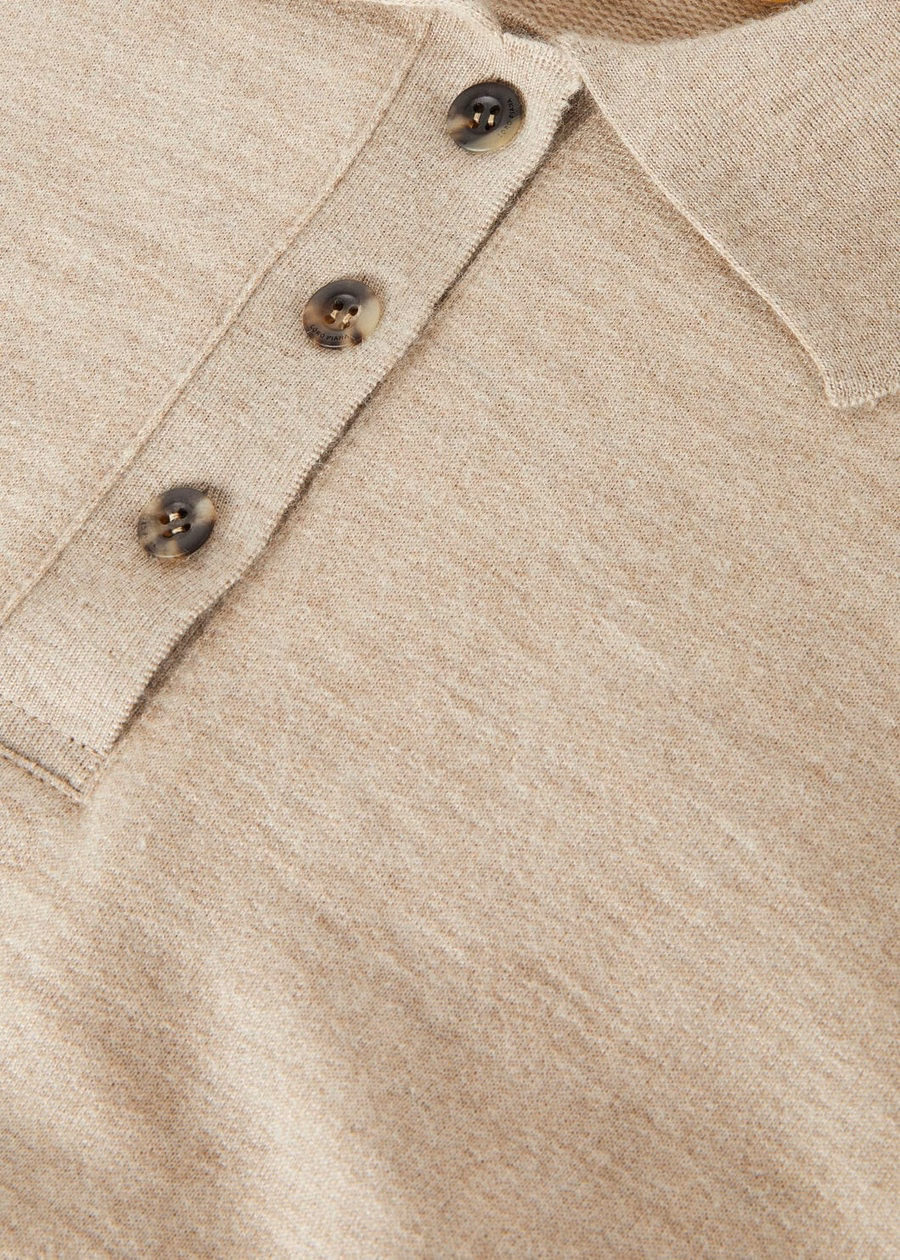 Cocooning Cashmere Polo Sweatshirt DEMY BROWN NAT