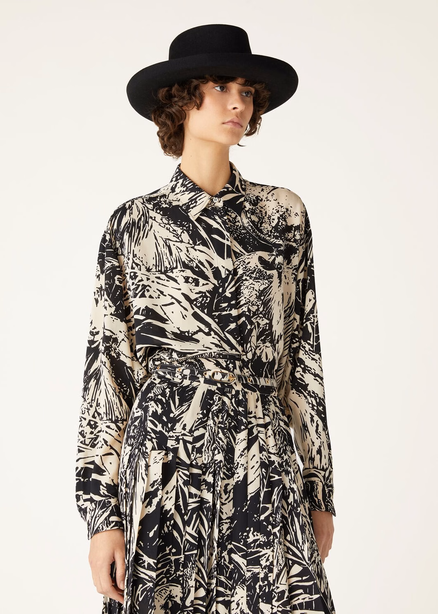 Elisabette Silk Shirt Black/Nougat