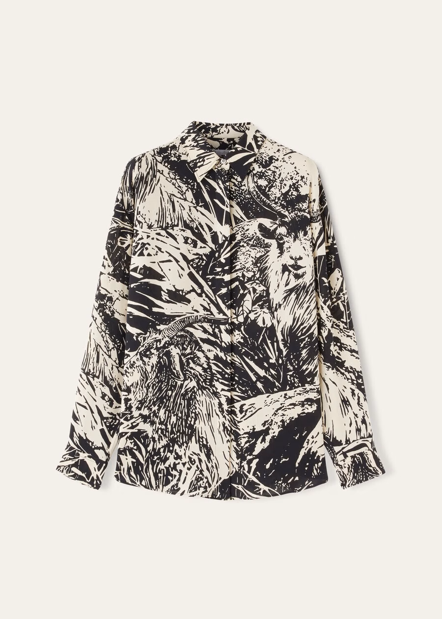 Elisabette Silk Shirt Black/Nougat