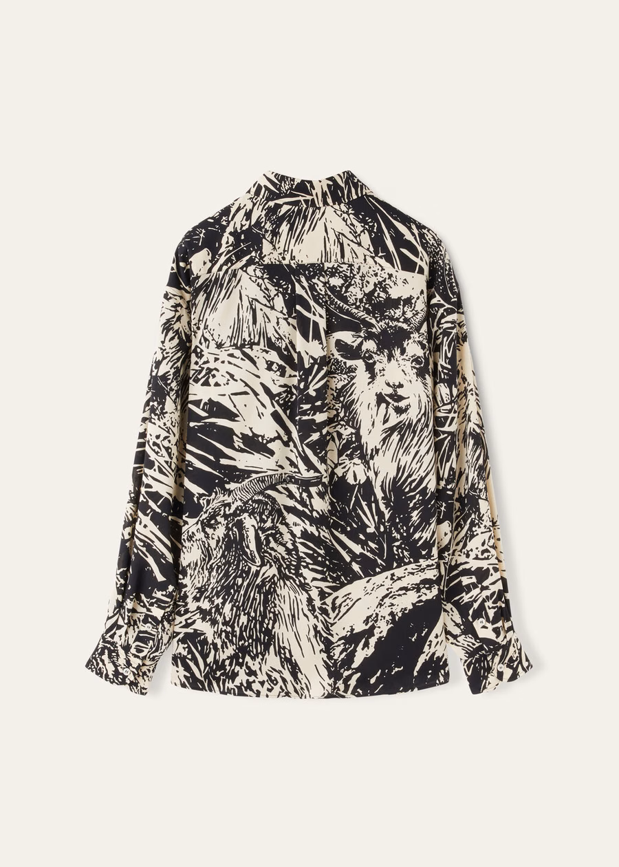Elisabette Silk Shirt Black/Nougat