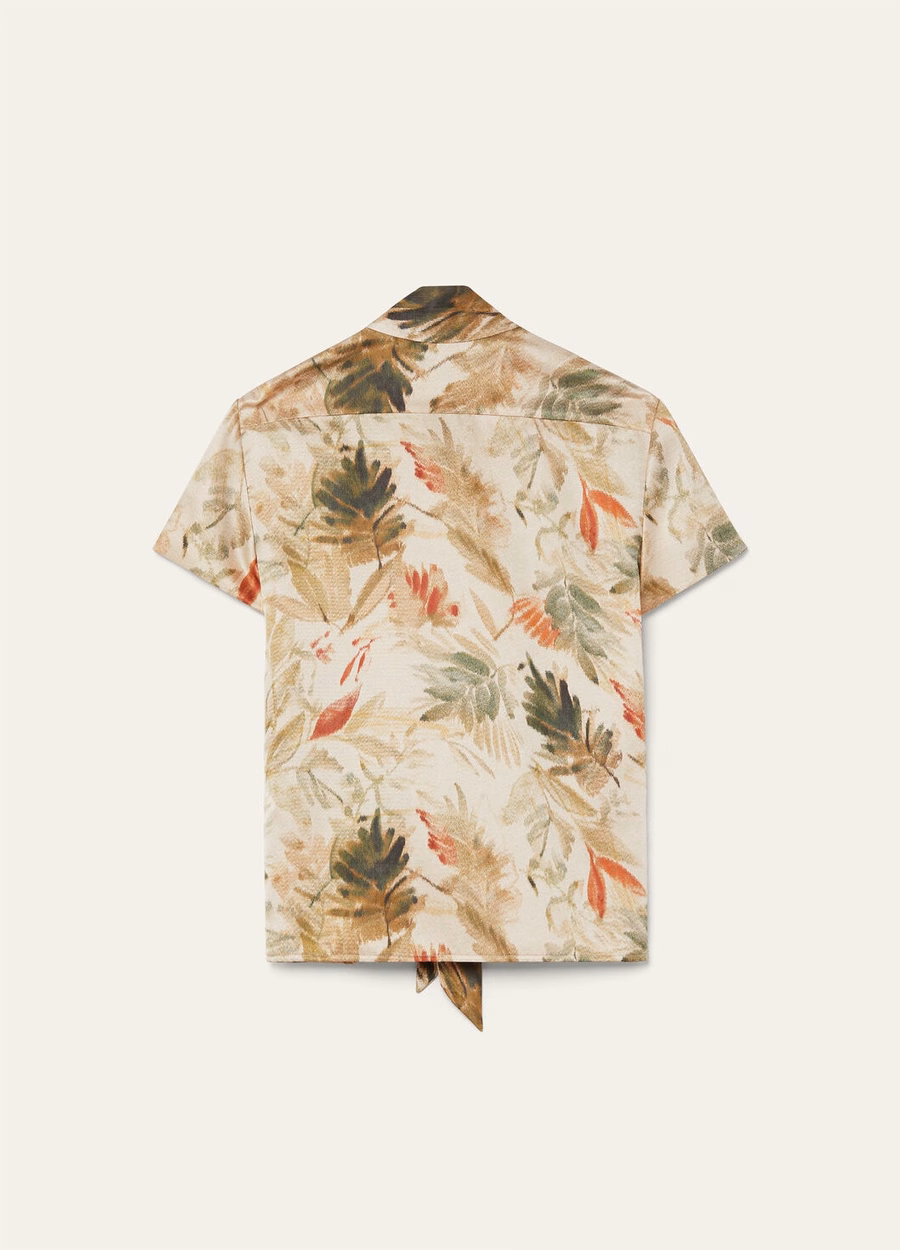Febe Silk Cashmere Shirt Sun Kissed/Fluorite Green