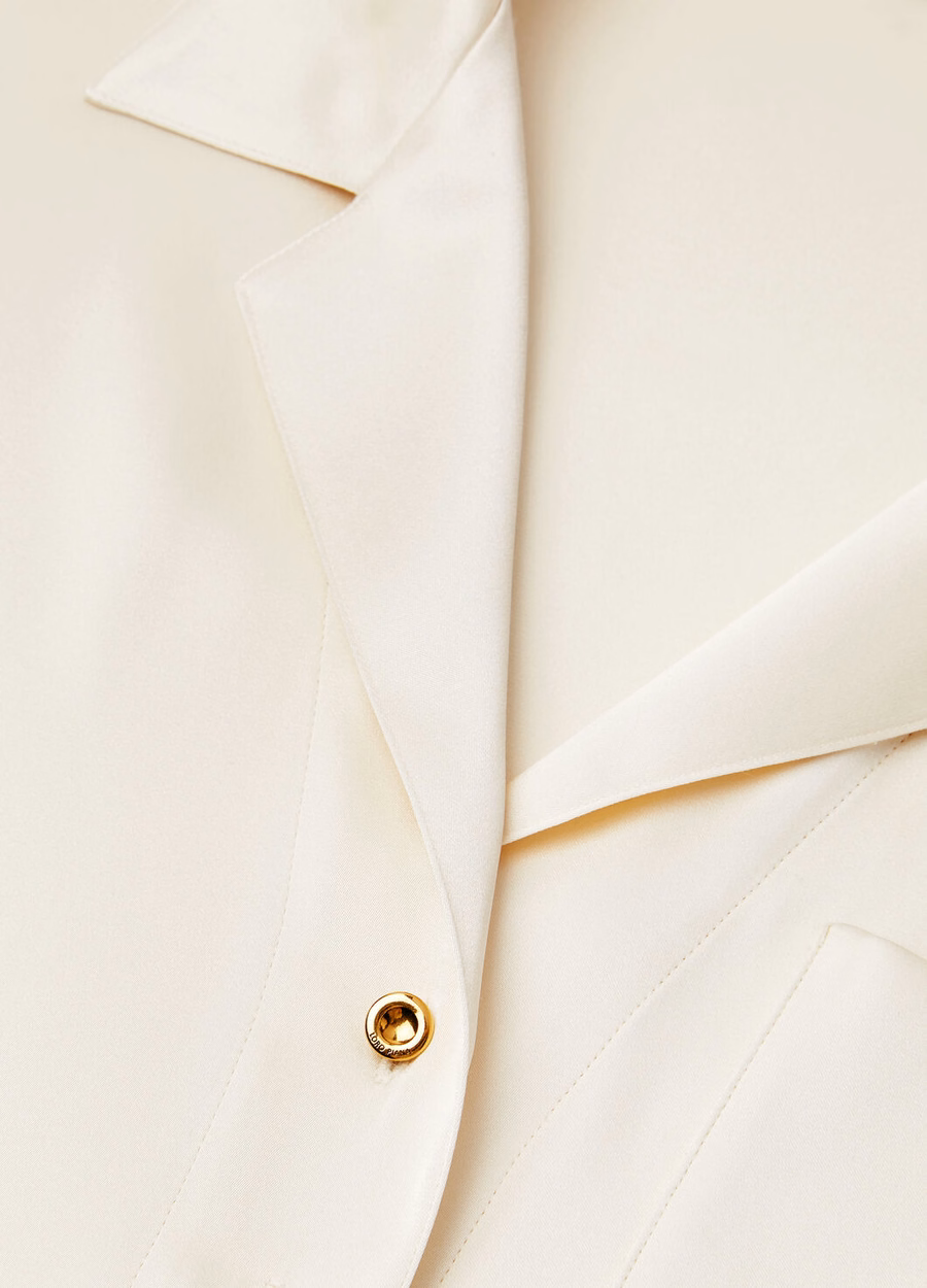 Ketty Silk Oatmeal Cream Shirt