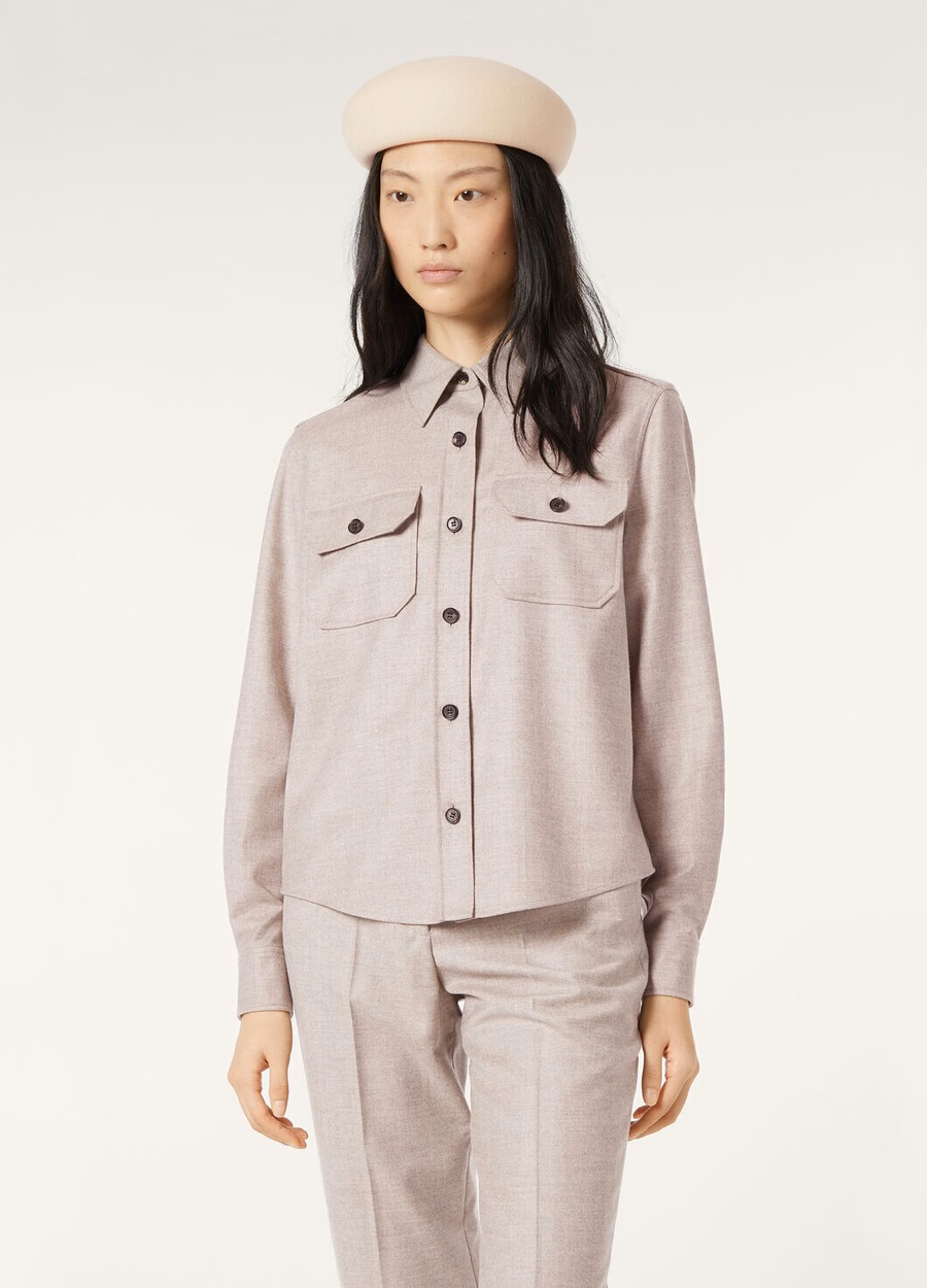 Anya Cashmere Virgin Wool Shirt Misty Grey