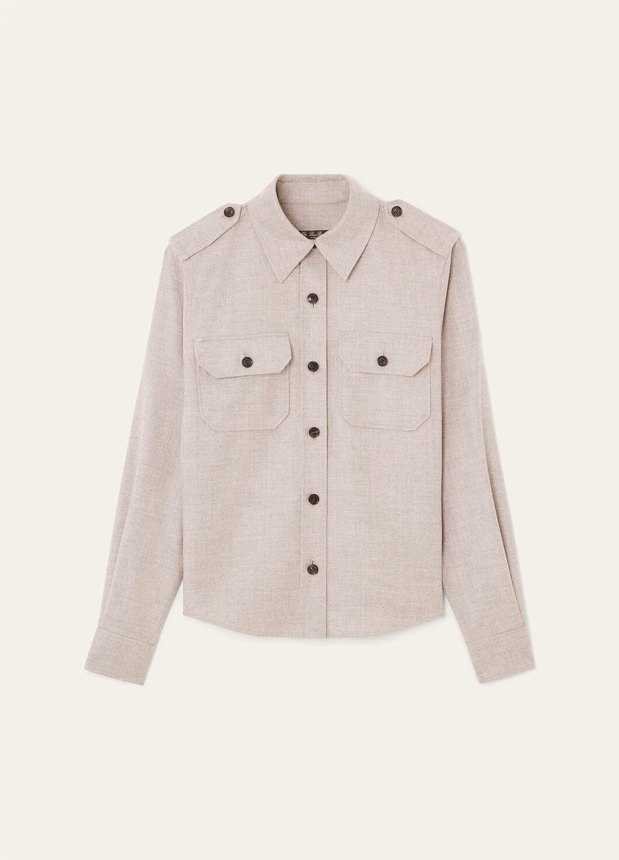 Anya Cashmere Virgin Wool Shirt Misty Grey