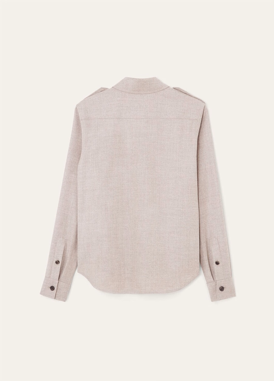 Anya Cashmere Virgin Wool Shirt Misty Grey
