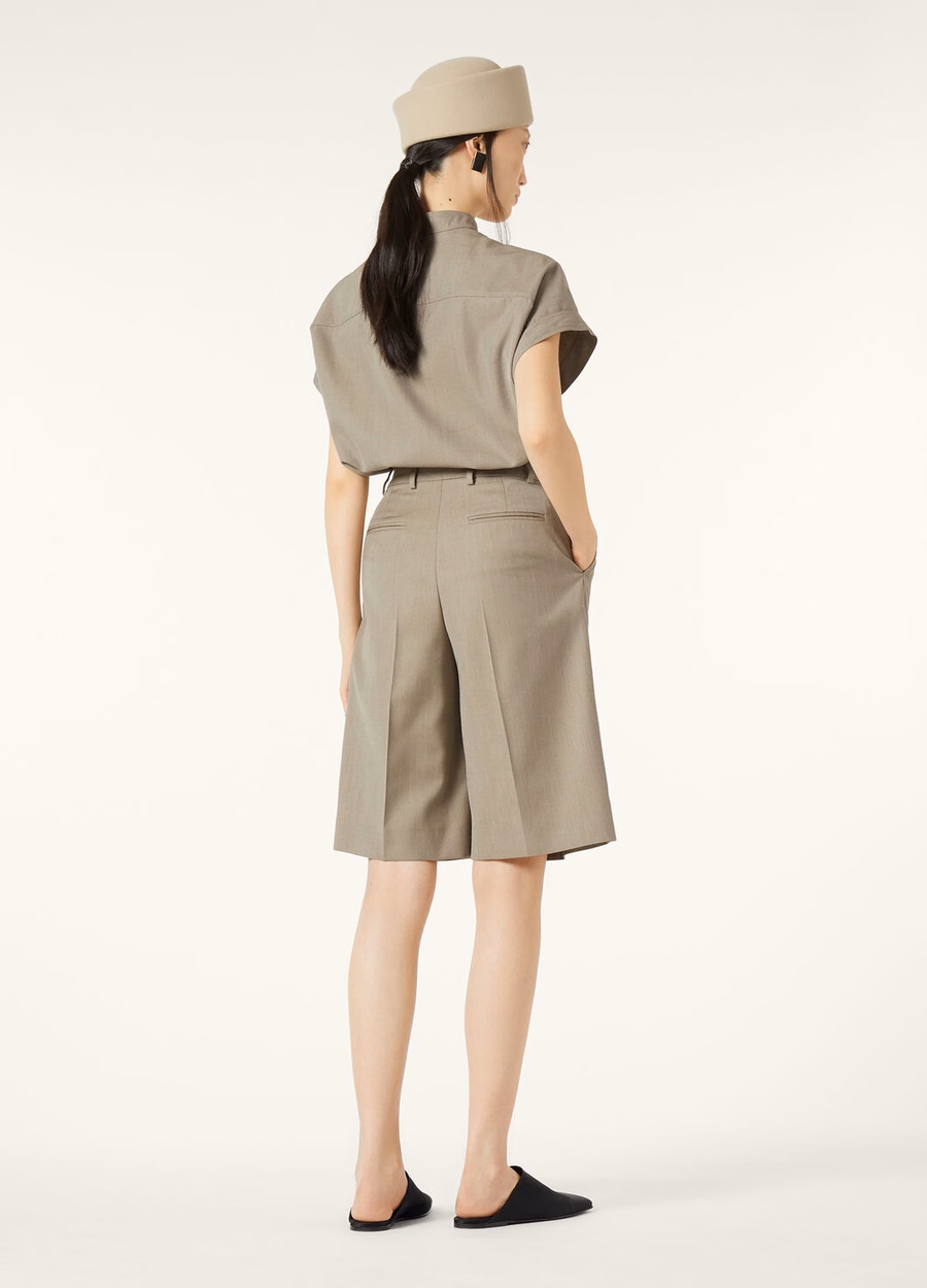 Elodie Shirt Silk Virgin Wool Anise