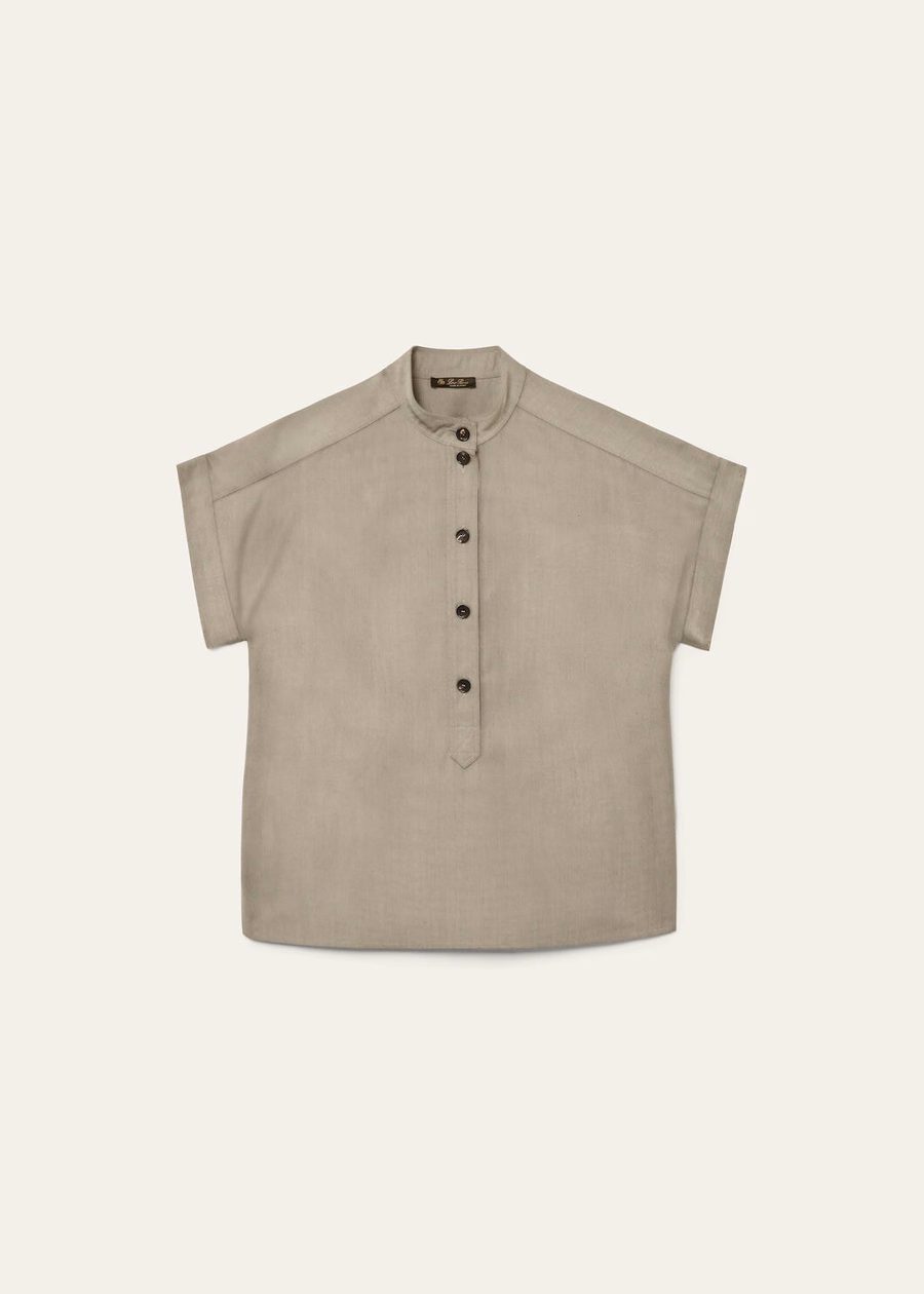 Elodie Shirt Silk Virgin Wool Anise