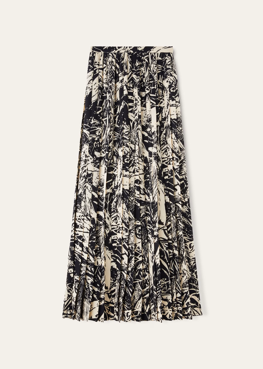 Clea Silk Skirt Black/Nougat