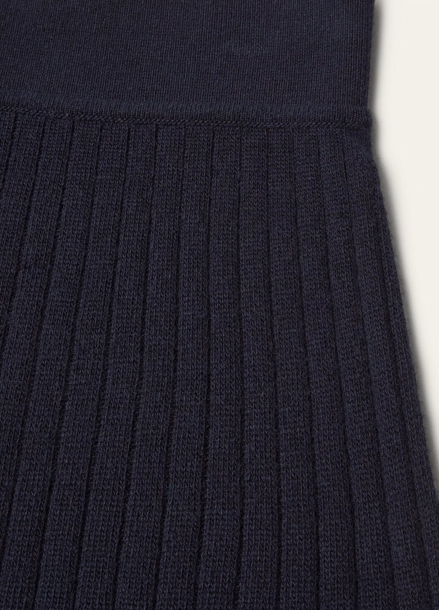 Navy Blue Baby Cashmere Coste Skirt