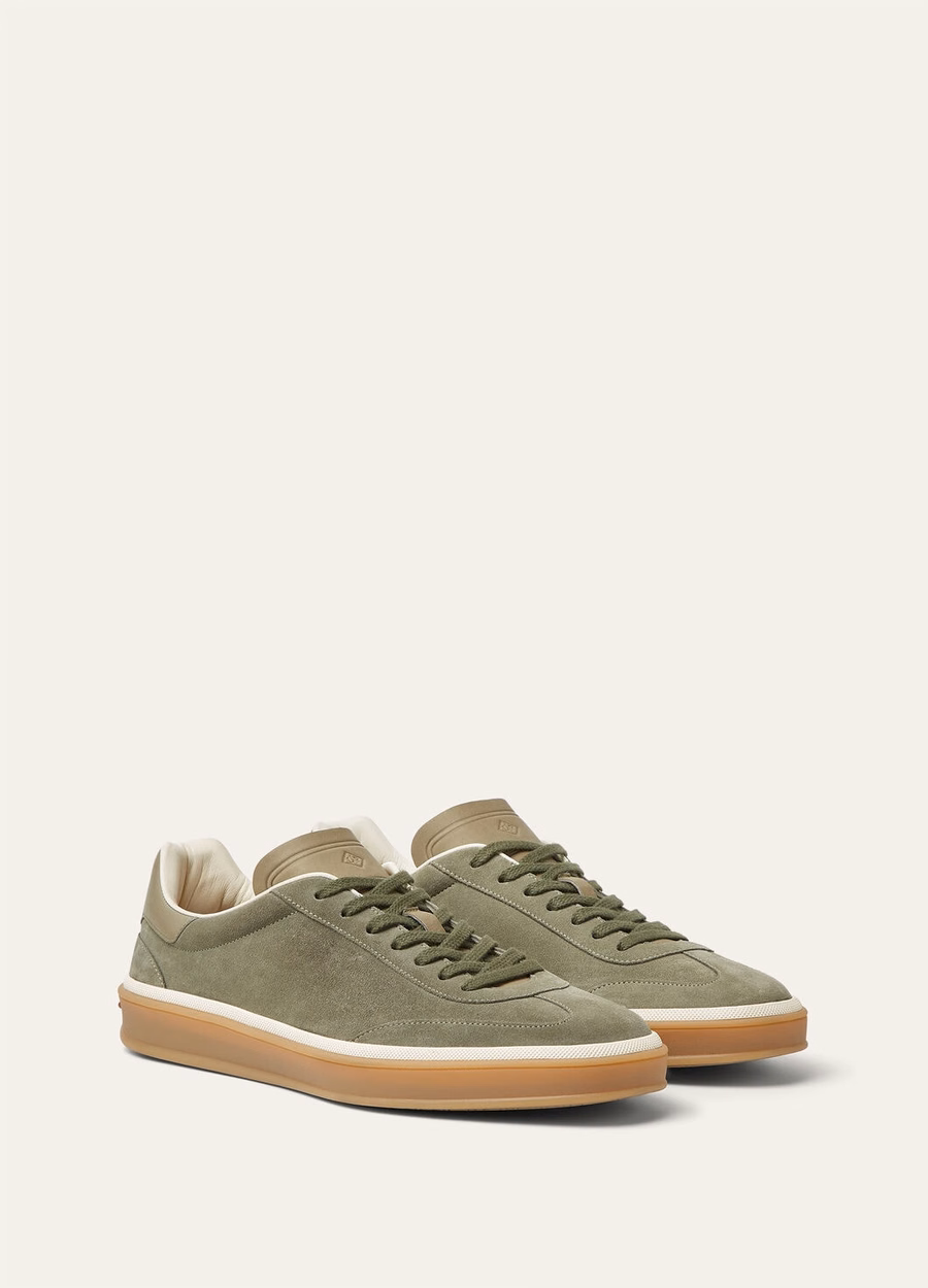 Tennis Walk Sneaker Suede Calf Split Army Grey