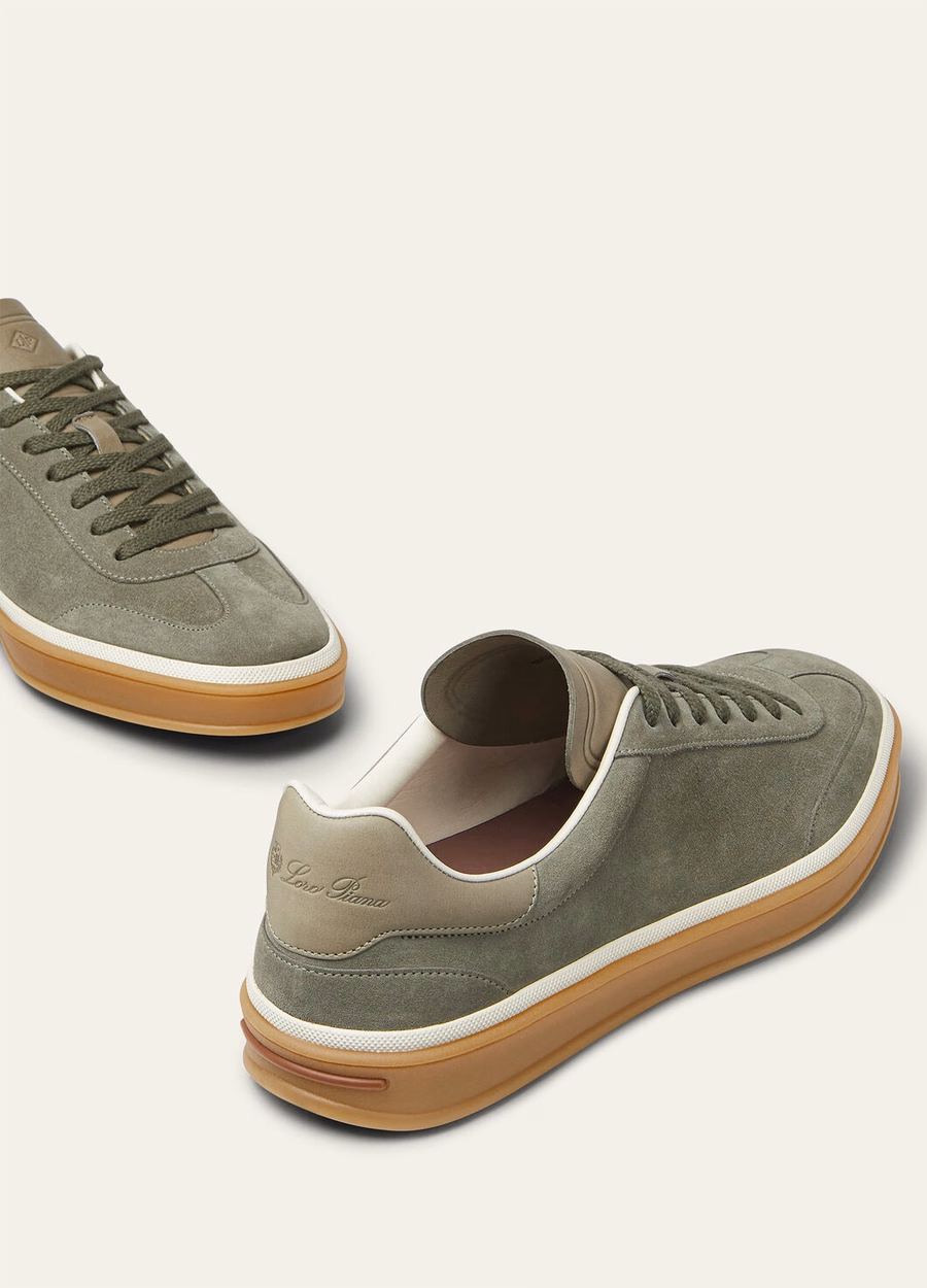 Tennis Walk Sneaker Suede Calf Split Army Grey
