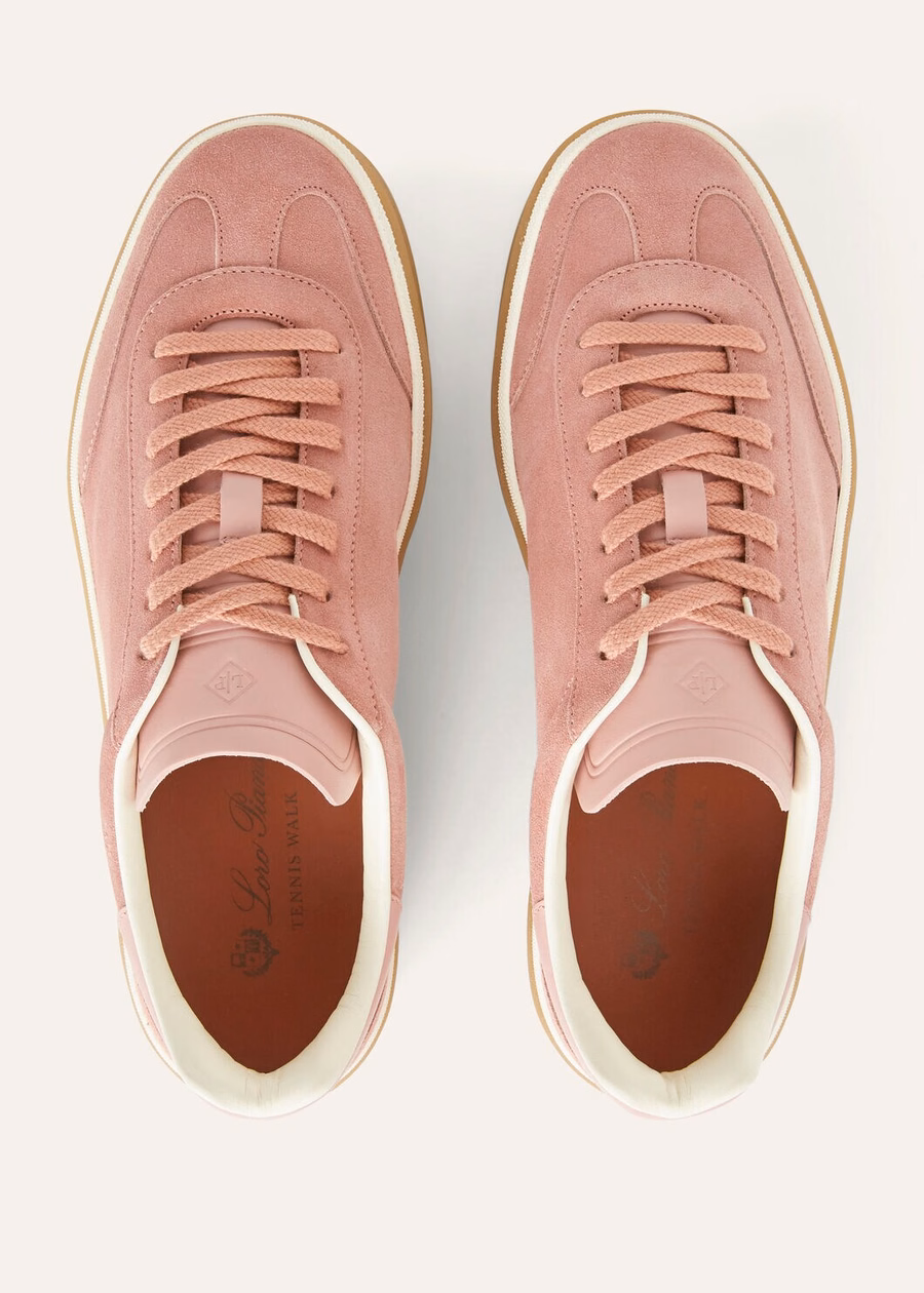 Tennis Walk Tennis Calf Split suede leather CHERRY FLOWER