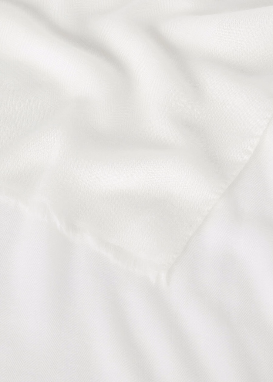 Maxi Crest Stole Cashmere White