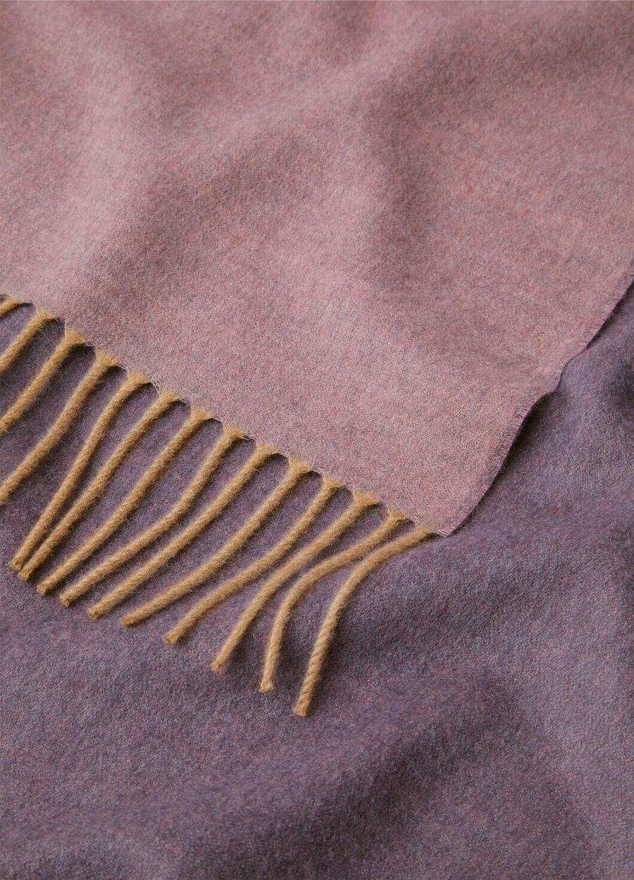 Two-tone cashmere warmer, Rose Melange/Dark Plum Melange