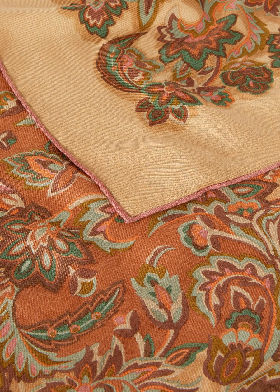 Terracotta/Biscuit/Fairway Silk Cashmere Shawl