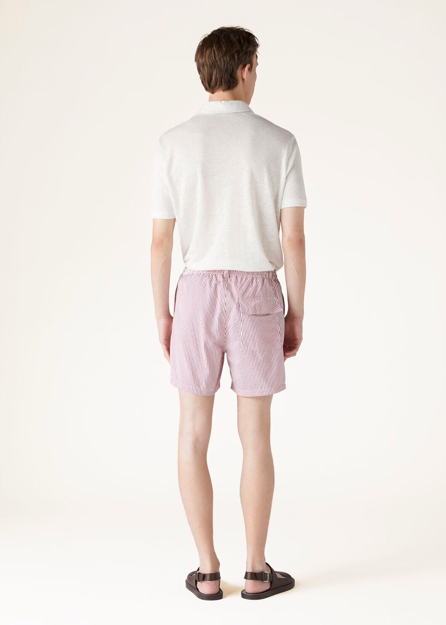 Bay Microfiber Strawberry Stripes Swim Shorts