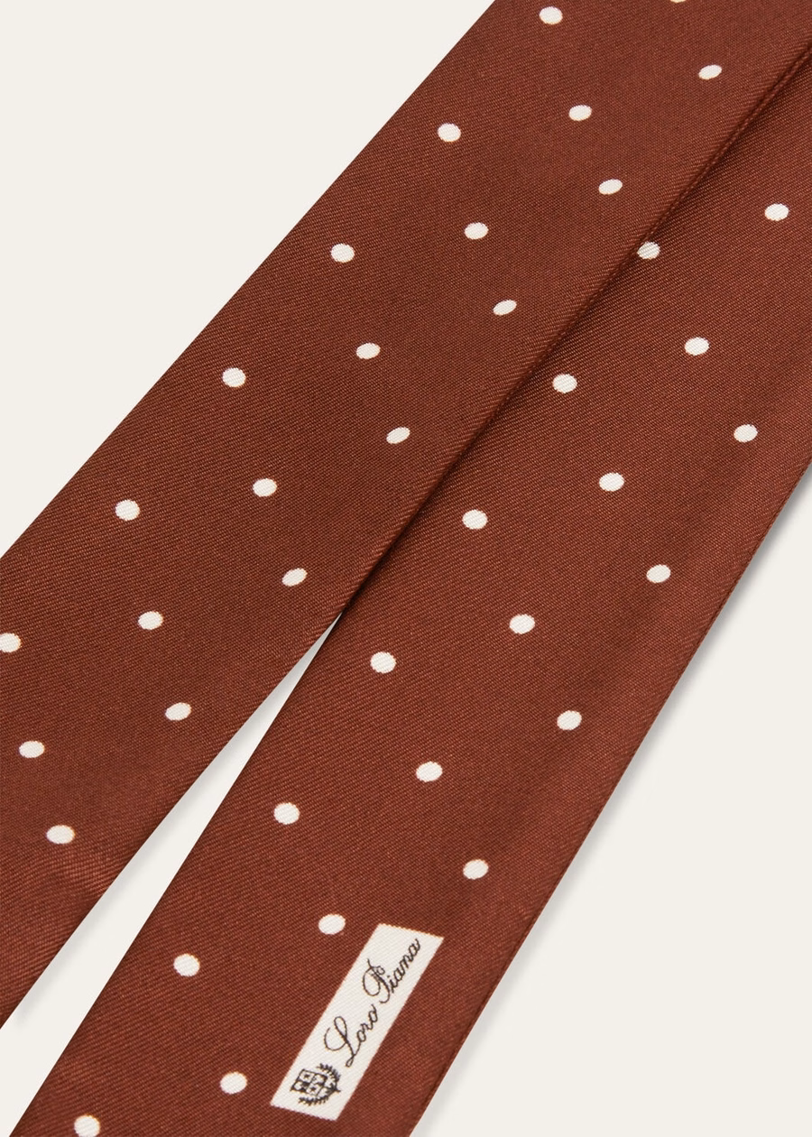 Tie band Pois Silk Deep Bordeaux/White
