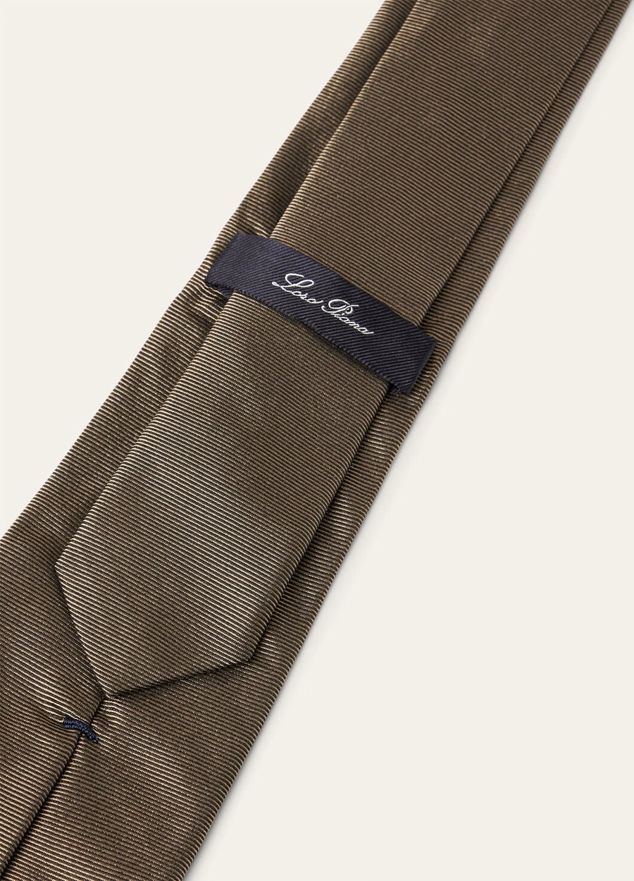 Yale Light Fossil Brown Silk Tie