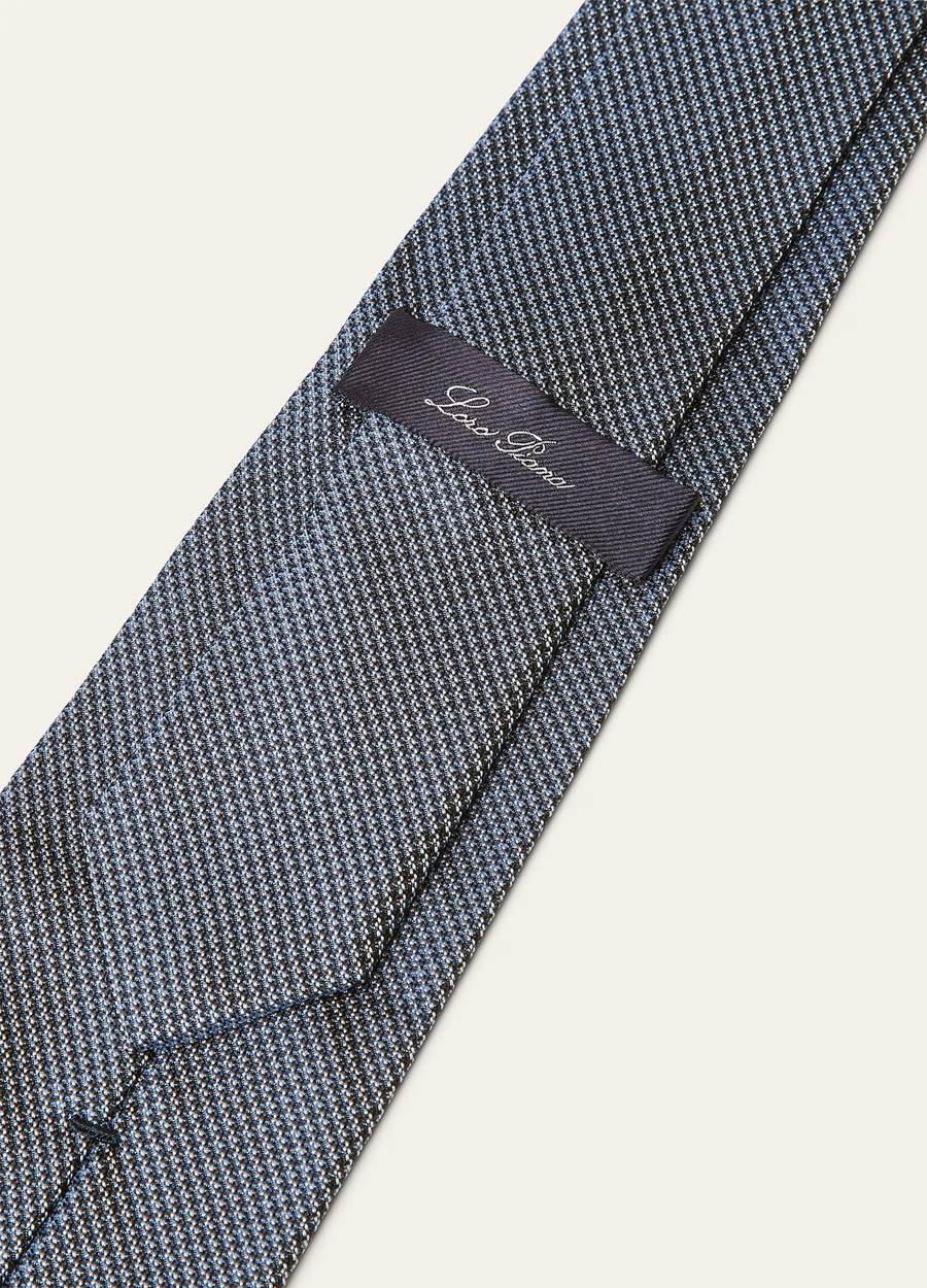 Yale Silk Silver White/Allure Blue/Navy Tie