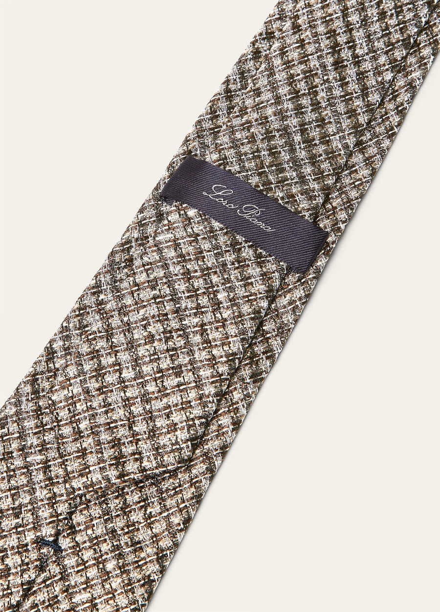 Yale Vandike Silk Tie Brown/Beige/Black/White