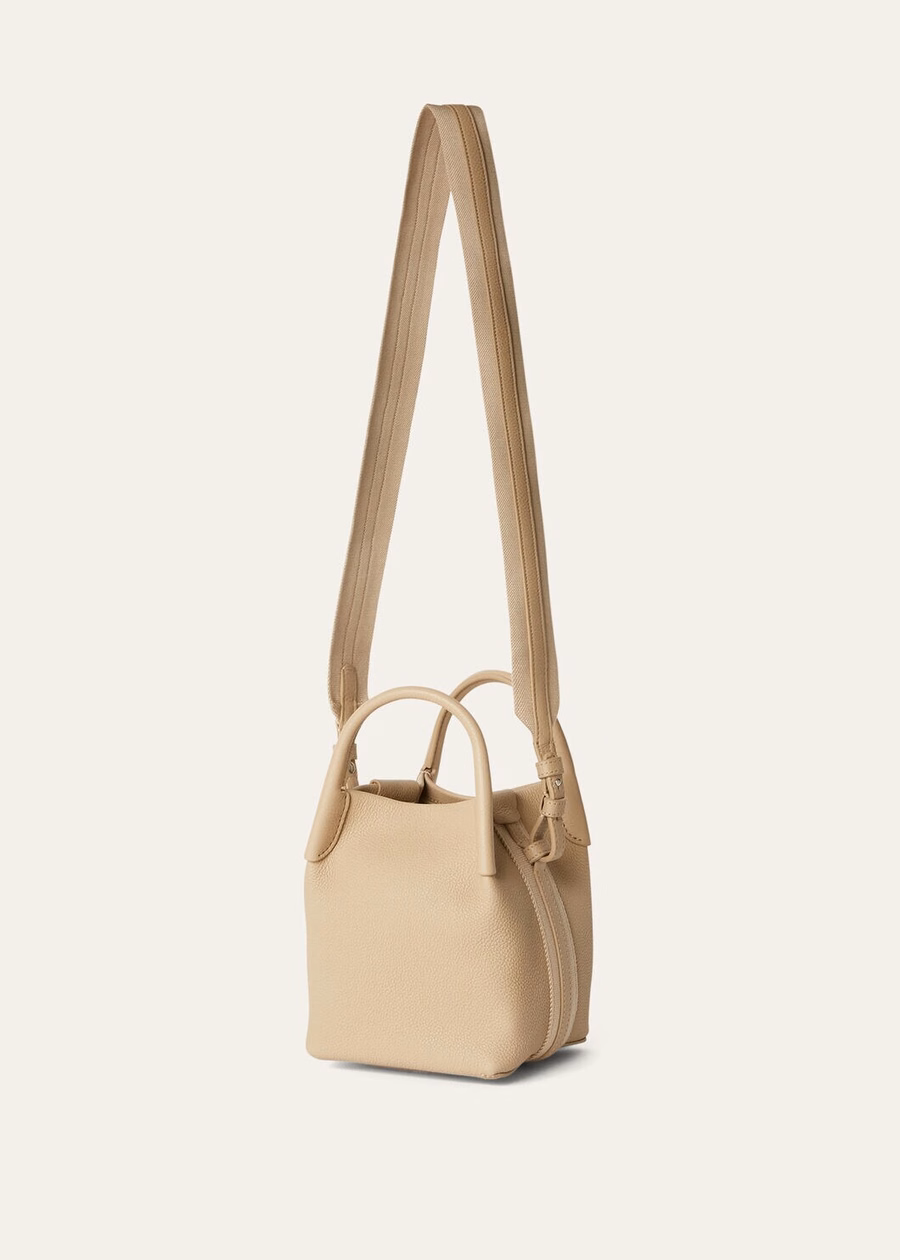 Micro Bale Bag Grained Calfskin LIGHT MASTIC/ANTQ SLVR