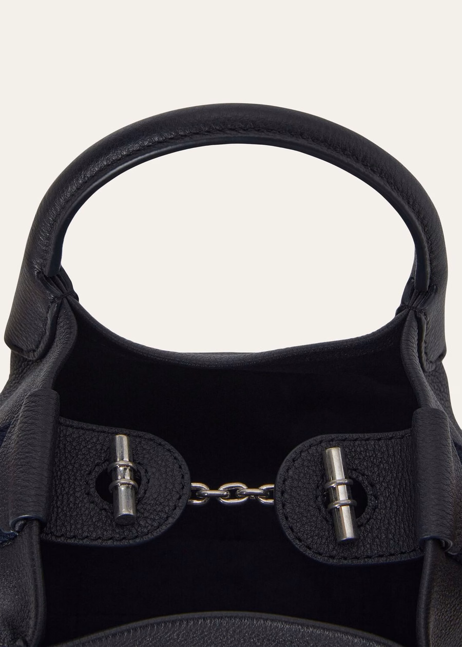 Micro Bale Bag Grained Calfskin Navy Blue
