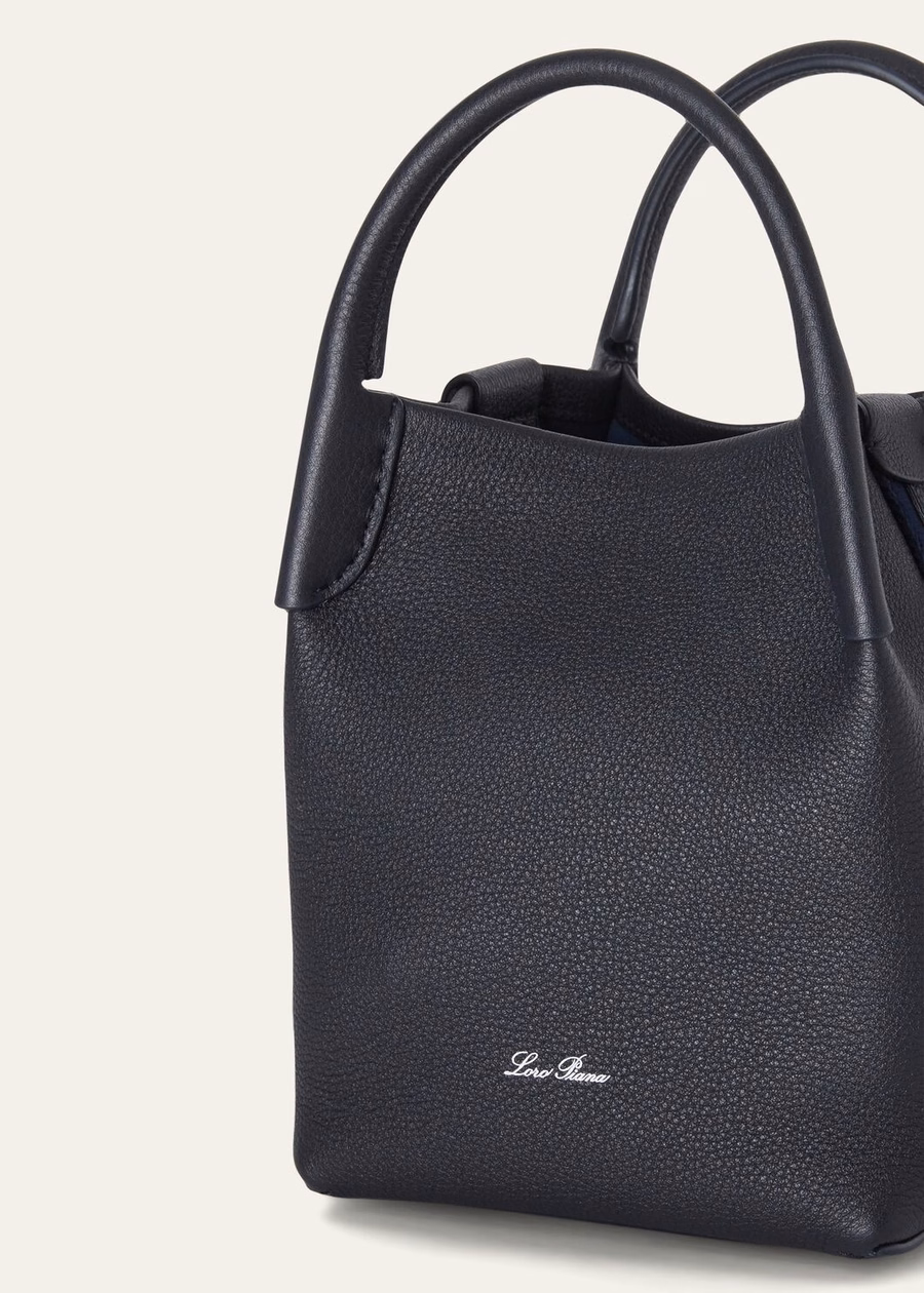 Micro Bale Bag Grained Calfskin Navy Blue