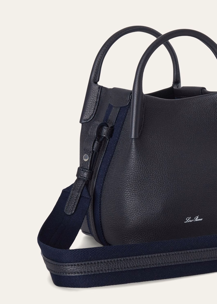 Micro Bale Bag Grained Calfskin Navy Blue