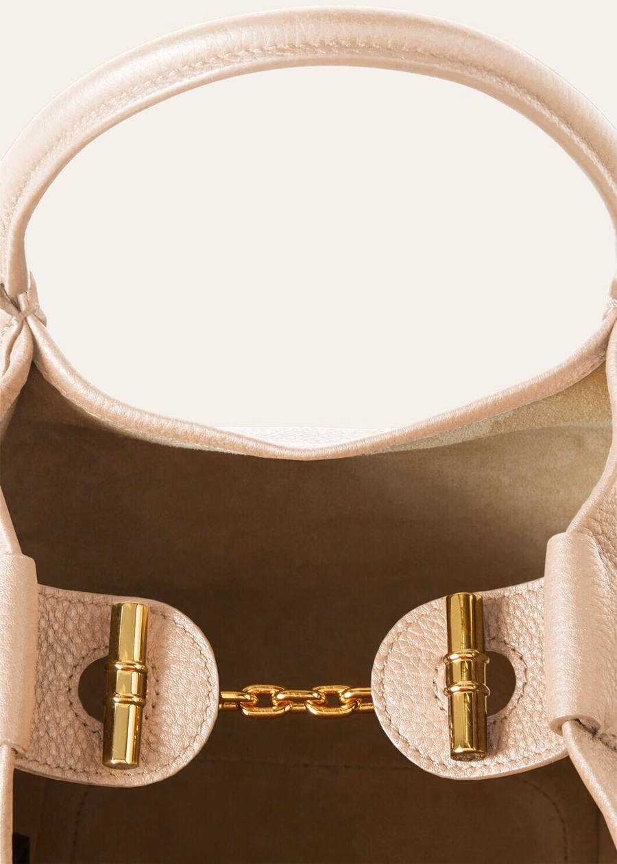 Small Bale Bag Grained Calfskin Cream Honey/Sun Gold