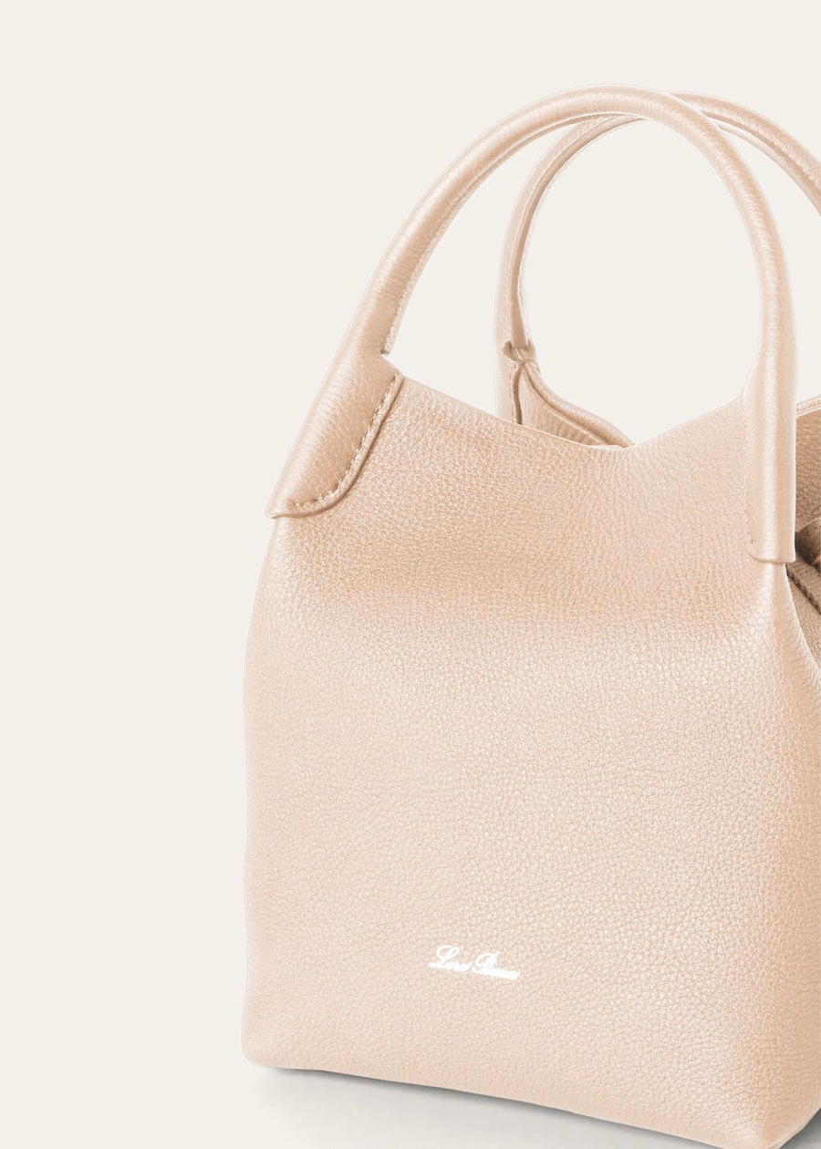Small Bale Bag Grained Calfskin Cream Honey/Sun Gold