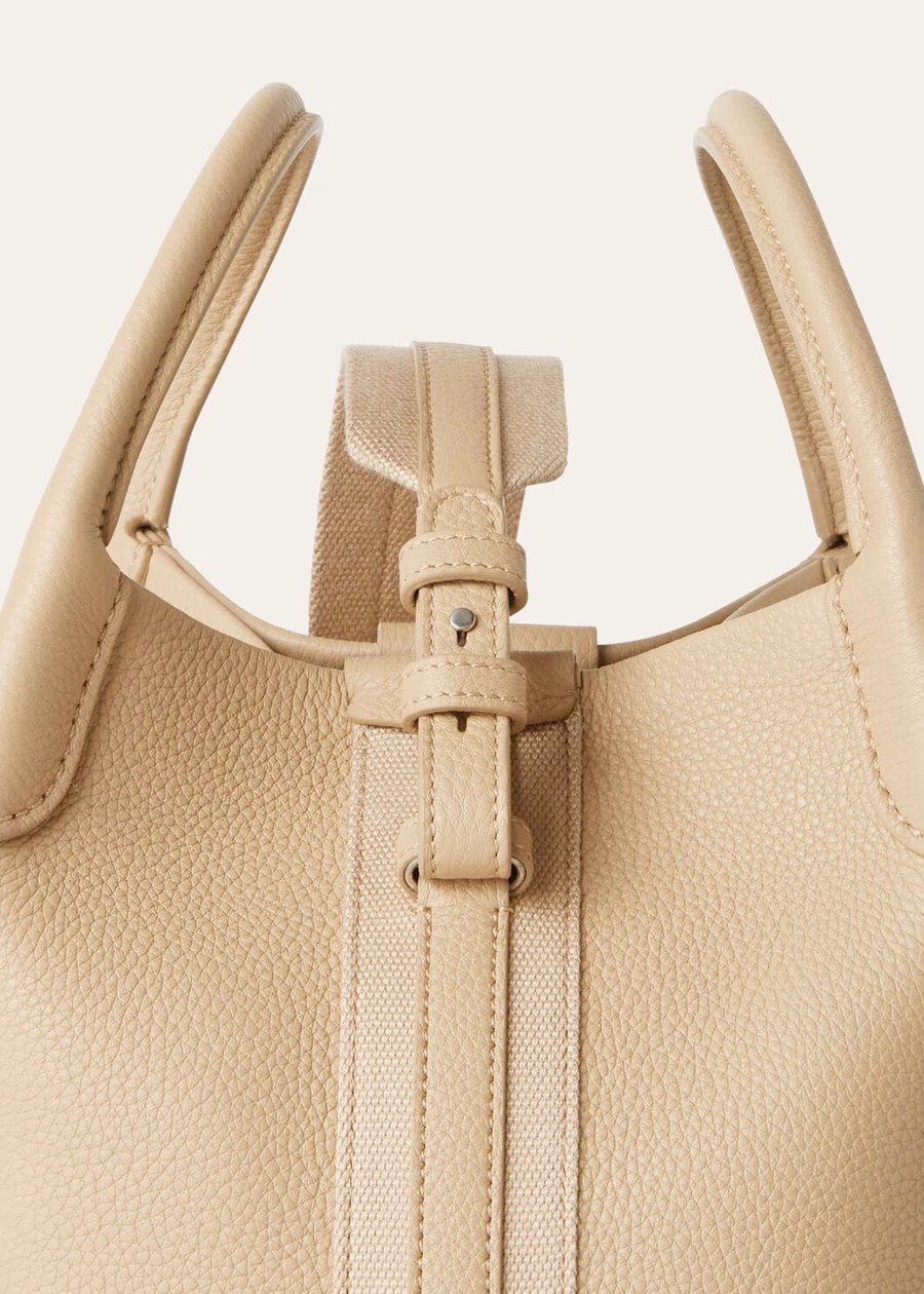 Small Bale Bag Grained Calfskin LIGHT MASTIC/ANTQ SLVR