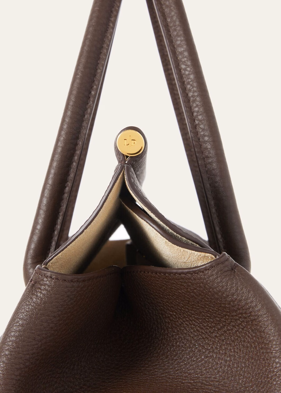 Loom Bag L32 Grained Calfskin Dark Chocolate Licorice/Sun Gold
