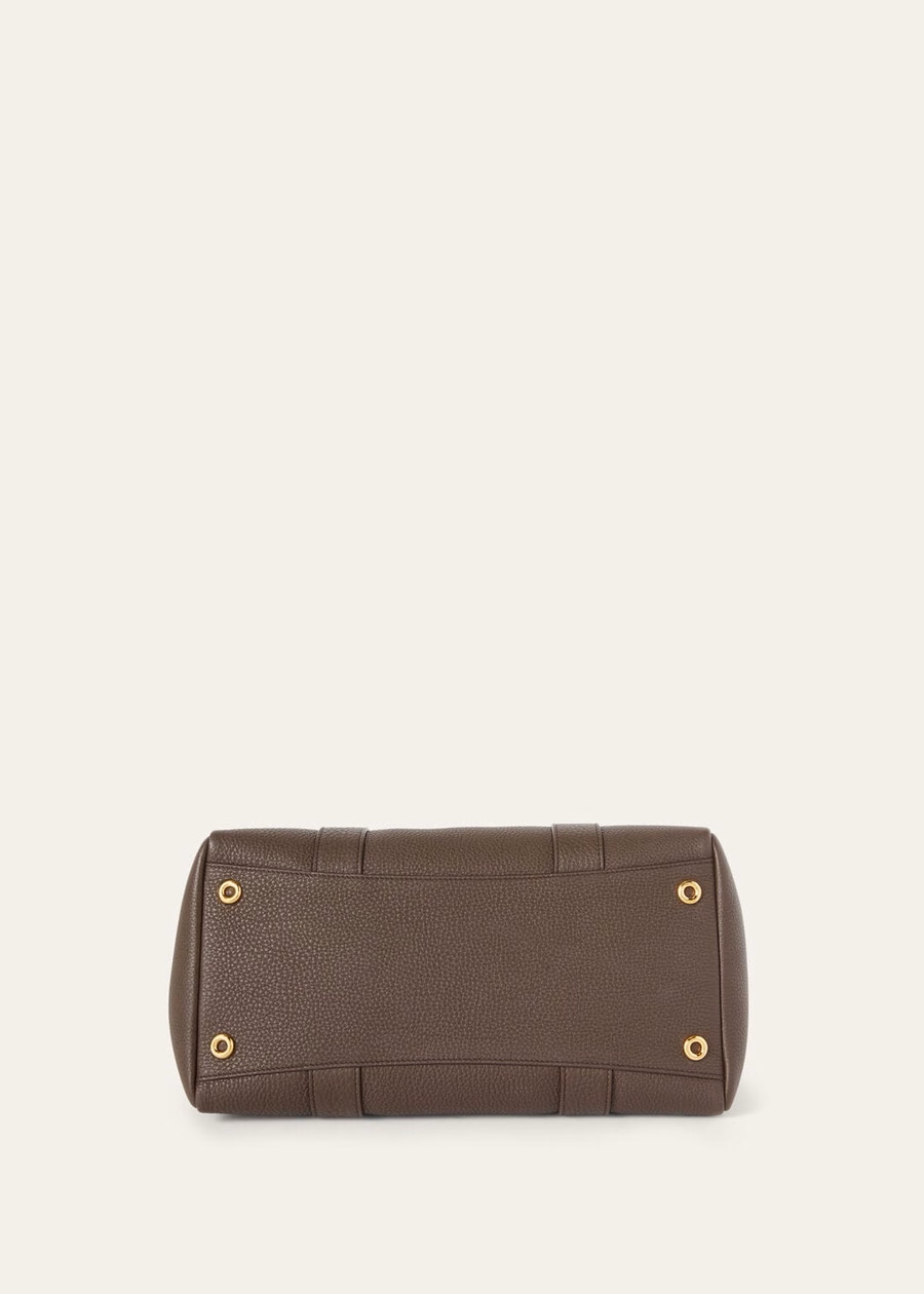 Loom Bag L32 Grained Calfskin Dark Chocolate Licorice/Sun Gold