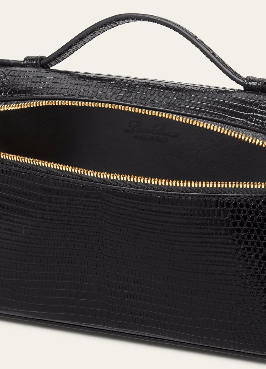 Extra pocket L19 black lizard leather/sun gold