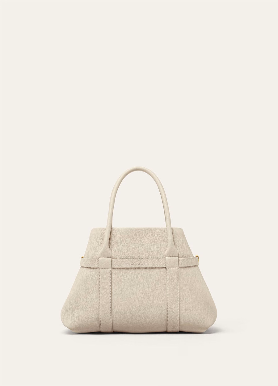 Small Ghiera Shopper Calfskin Light Travertine/Sun Gold