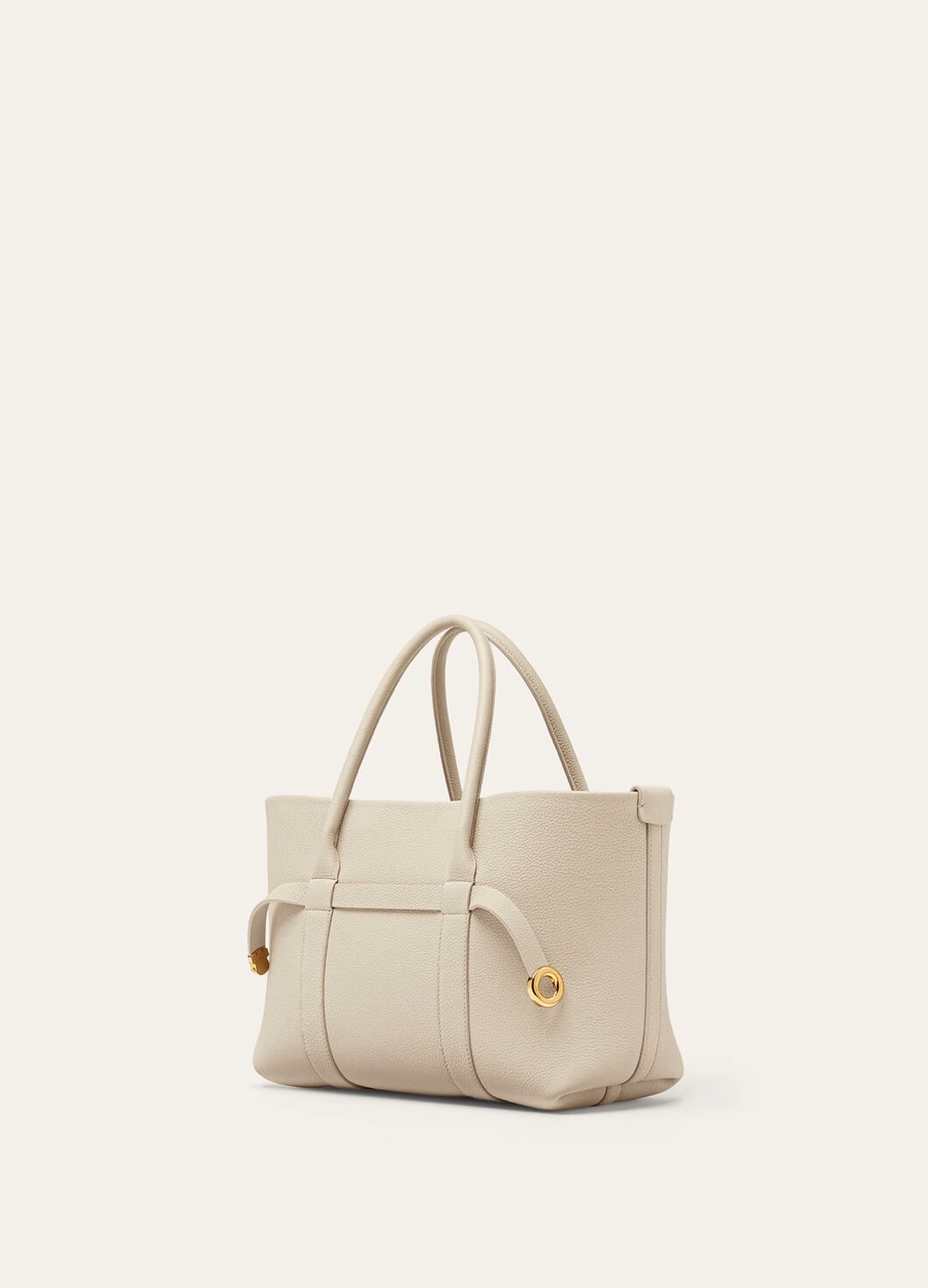 Small Ghiera Shopper Calfskin Light Travertine/Sun Gold