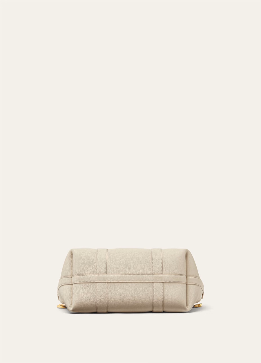 Small Ghiera Shopper Calfskin Light Travertine/Sun Gold