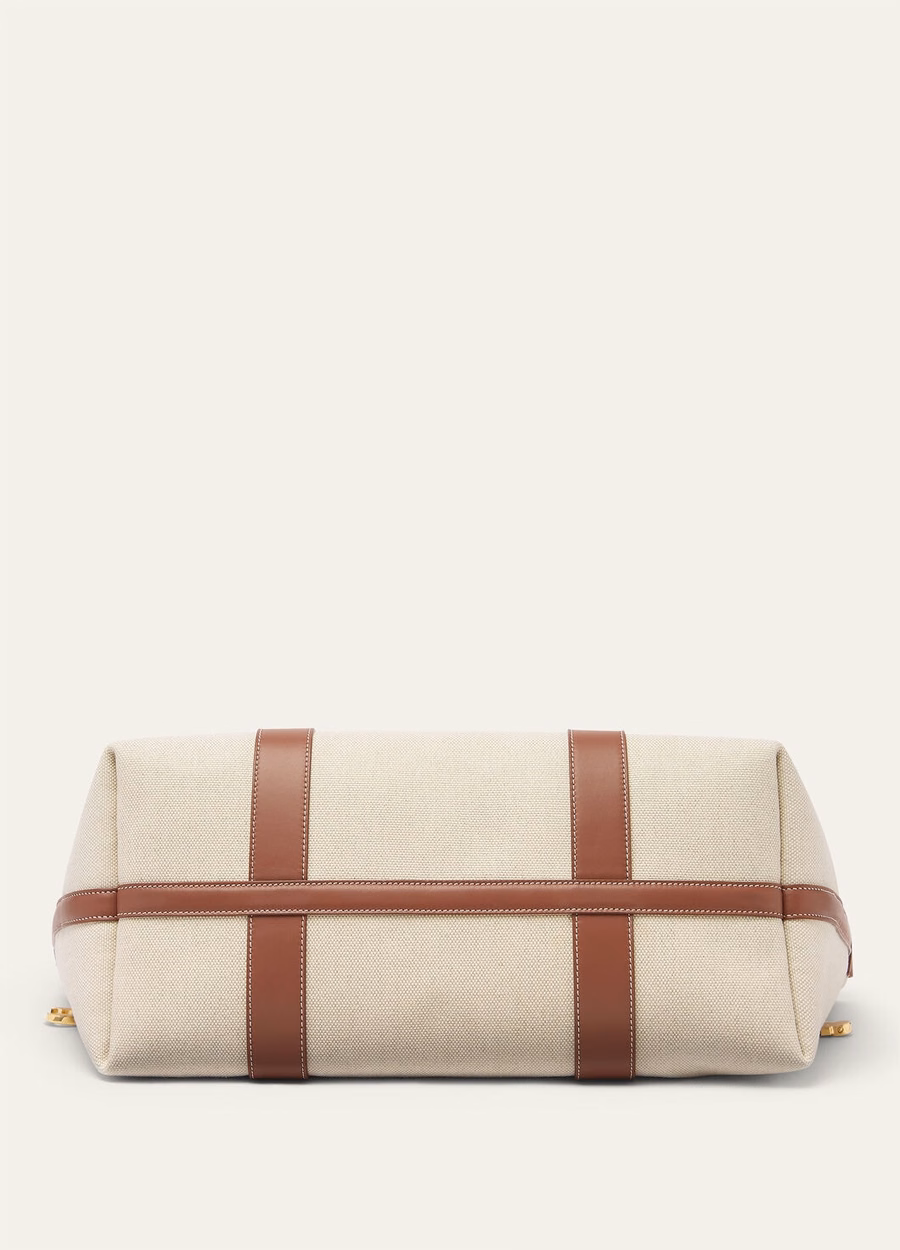 Large Shopper Bag Cotton Linen Natural/Caramel Sugar/Sun Gold