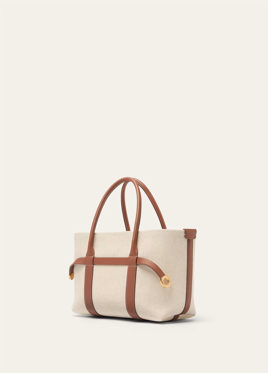 Small Cotton Shopper Bag Natural/Caramel Sugar/Sun Gold