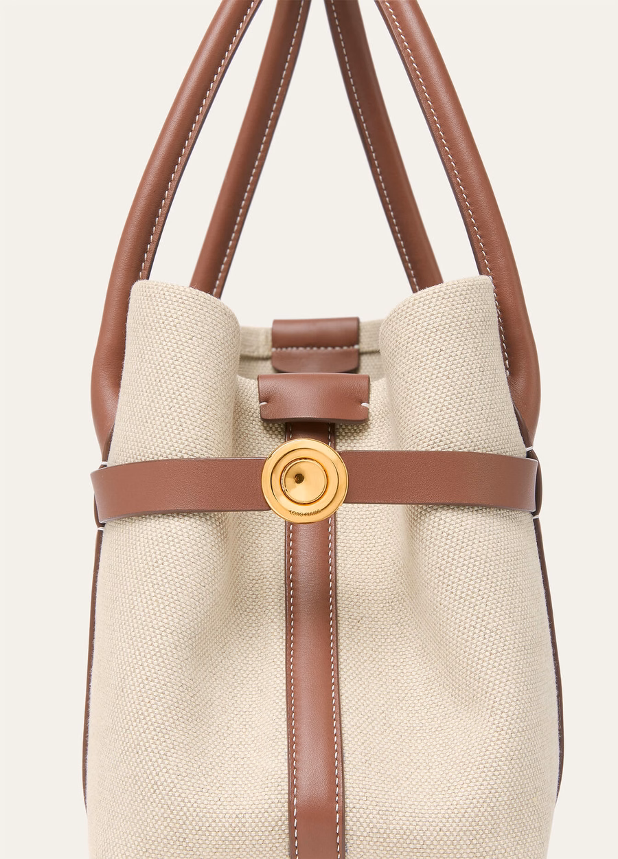 Small Cotton Shopper Bag Natural/Caramel Sugar/Sun Gold