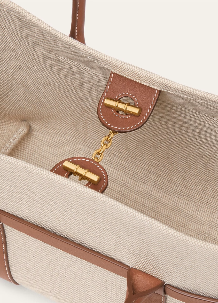 Small Cotton Shopper Bag Natural/Caramel Sugar/Sun Gold