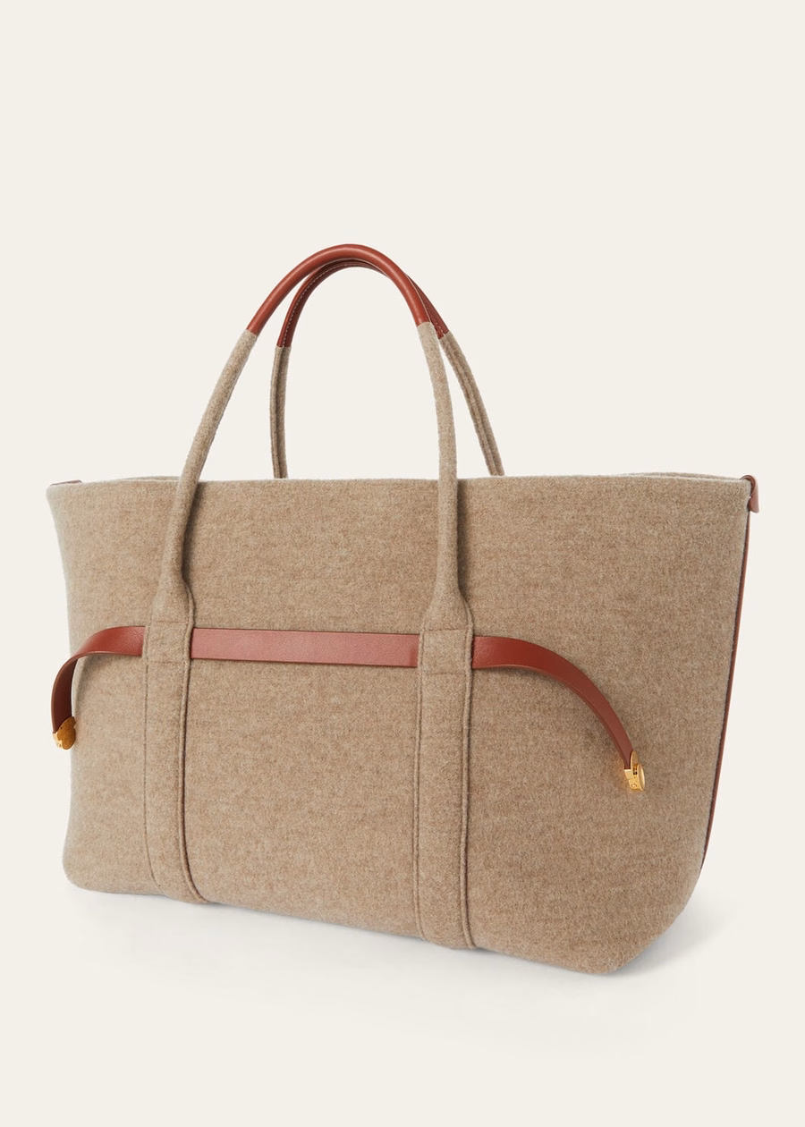 Large Shopper Cuff Natural Brown Cashmere/Deep Kummel/Sun Gold
