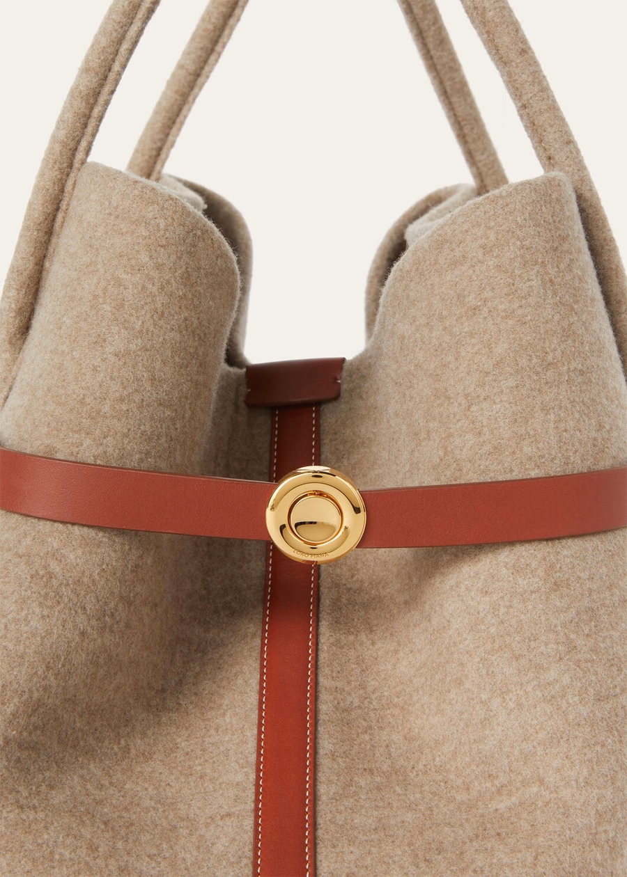 Large Shopper Cuff Natural Brown Cashmere/Deep Kummel/Sun Gold