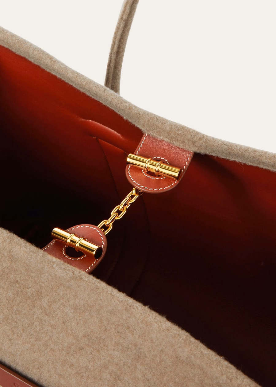 Large Shopper Cuff Natural Brown Cashmere/Deep Kummel/Sun Gold