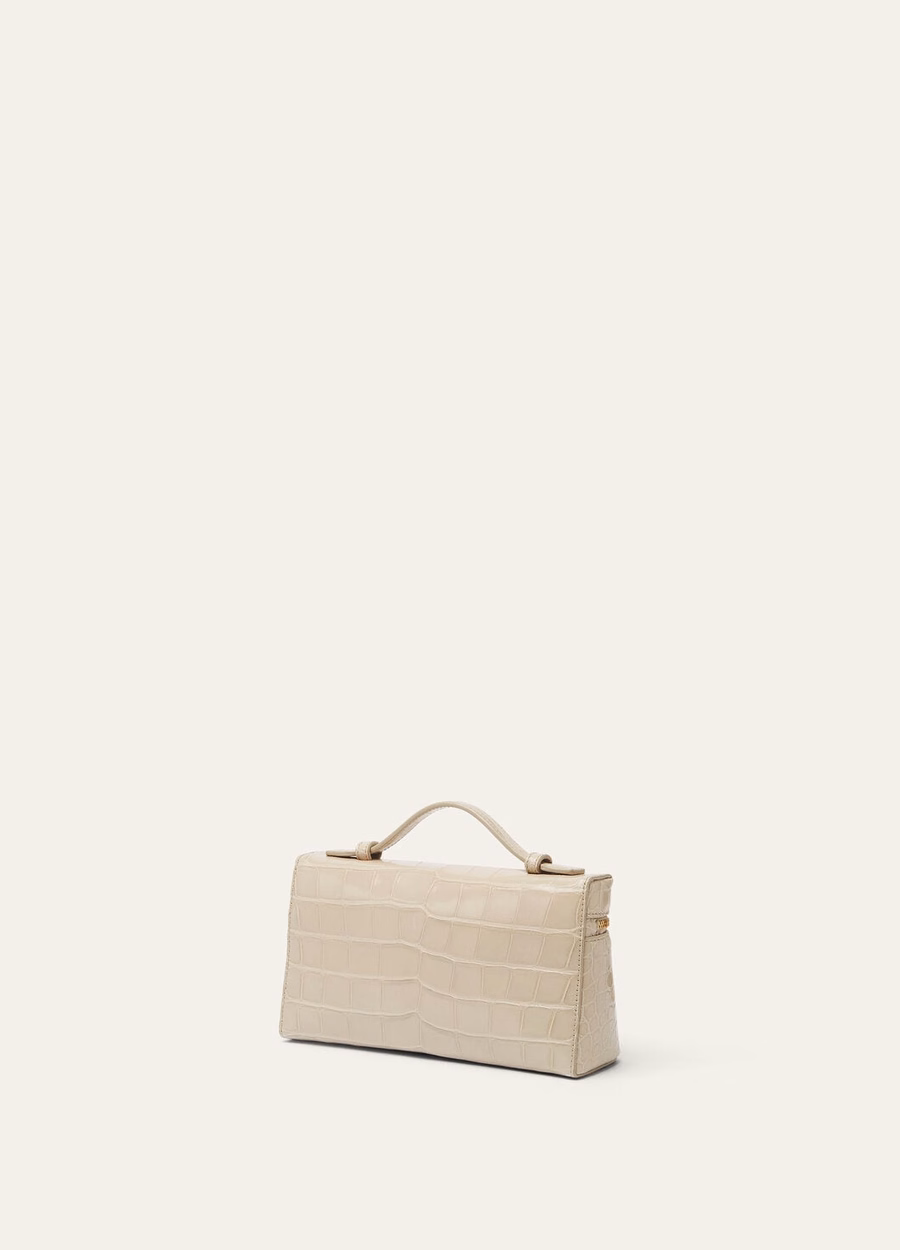 Extra pocket L19 Alligator leather Light Travertine/Sun Gold