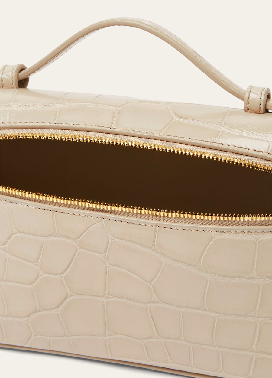 Extra pocket L19 Alligator leather Light Travertine/Sun Gold