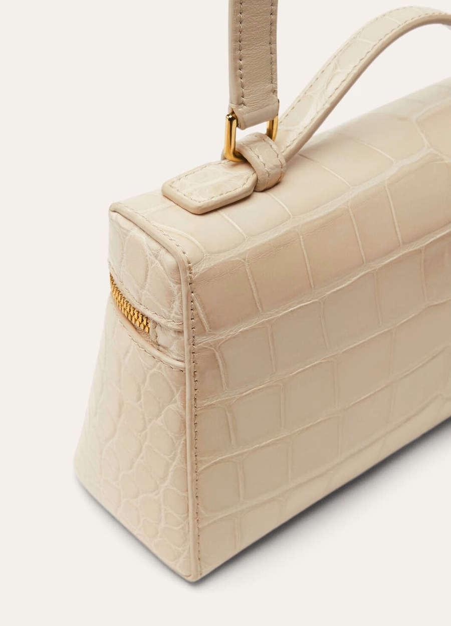 Extra pocket L19 Alligator leather Light Travertine/Sun Gold