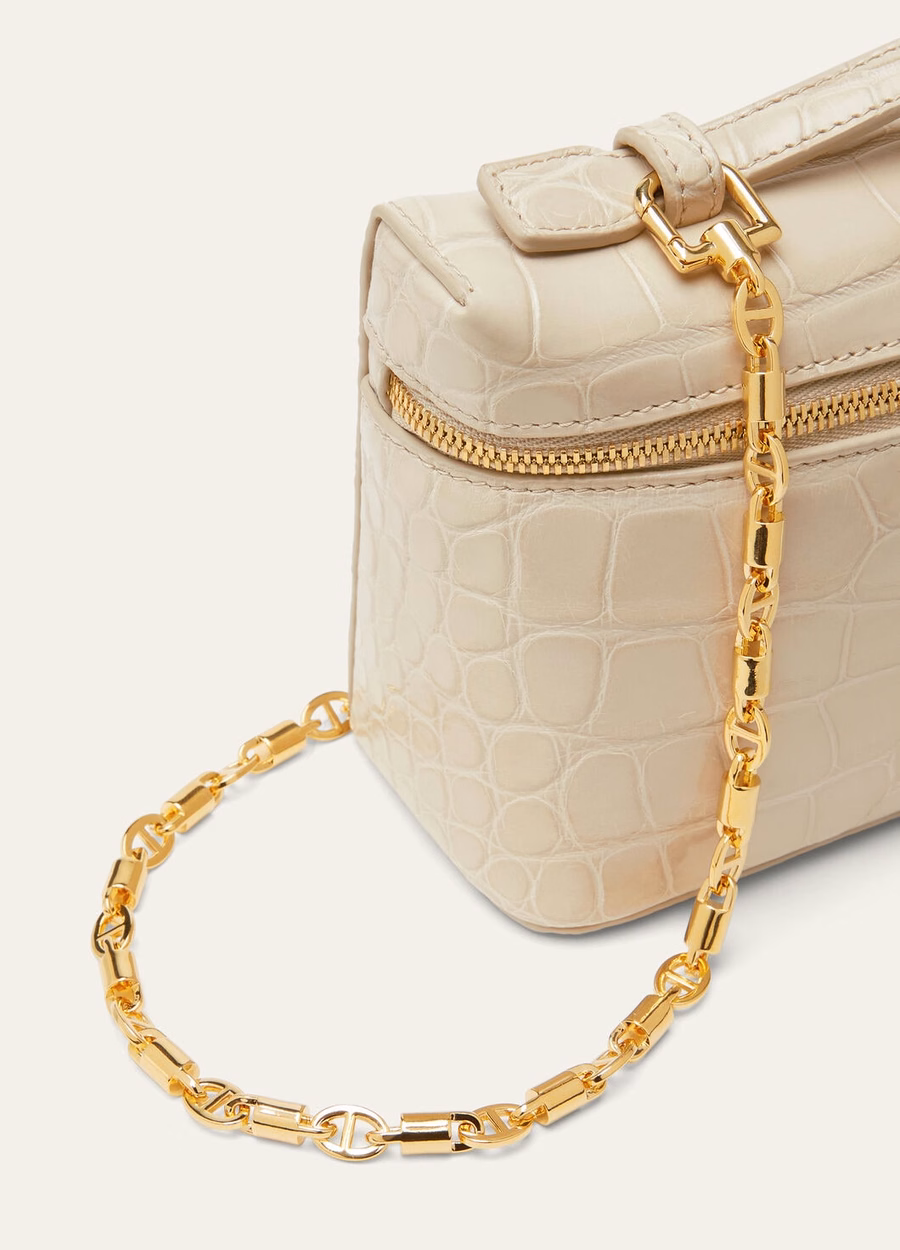 Extra pocket L19 Alligator leather Light Travertine/Sun Gold