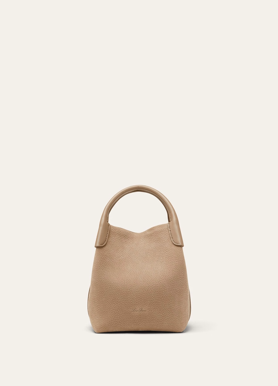 Mic Bale Bag Calfskin Fume Taupe/Sun Gold