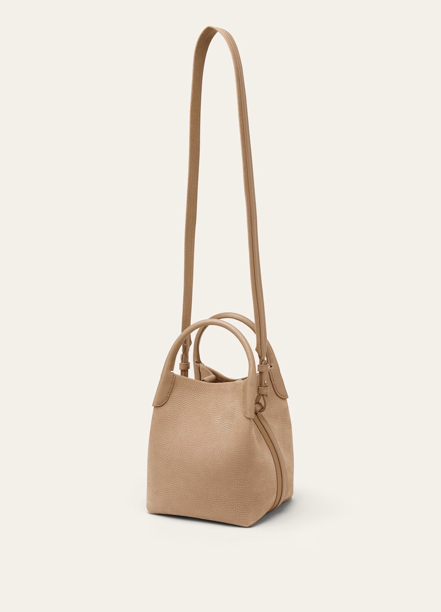 Mic Bale Bag Calfskin Fume Taupe/Sun Gold